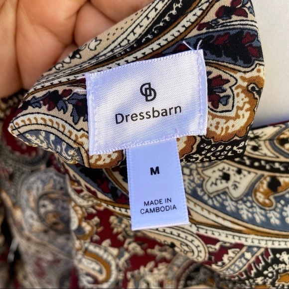 Dressbarn Wrap tie paisley print blouse Size Medium - Picture 7 of 8